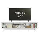 Ver imagem 5 de Rack para TV até 80 Polegadas 218 cm 2 Portas Branco/Preto Glamy Madesa