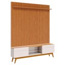 Ver imagem 7 de Rack Bancada Ambiente Classic 2 Gavetas com Painel para Tv Suspenso Ripado Loft 1.8 Off White Nature