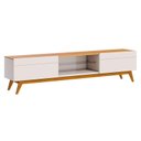 Ver imagem 4 de Rack Bancada Ambiente Classic 2 Gavetas com Painel para Tv Suspenso Ripado Loft 1.8 Off White Nature