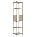 Ver imagem 2 de Estante Industrial 5 Prateleiras 180cm Placa e Ponto Cinza/Dourado