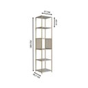 Ver imagem 3 de Estante Industrial 5 Prateleiras 180cm Placa e Ponto Cinza/Dourado