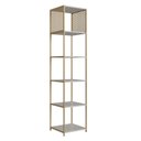 Ver imagem 4 de Estante Industrial 5 Prateleiras 180cm Placa e Ponto Cinza/Dourado
