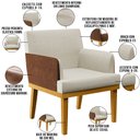 Ver imagem 6 de Kit 2 Poltronas Decorativas Sala De Estar Beatriz W01 Linho Champagne Couríssimo Camel - Lyam
