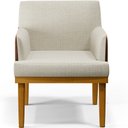 Ver mais imagens de Kit 2 Poltronas Decorativas Sala De Estar Beatriz W01 Linho Champagne Couríssimo Camel - Lyam