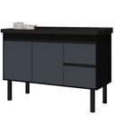 Ver imagem 2 de Gabinete Preto e Cinza para Cozinha Color em Madeira Mdf de 1,14 Metros para Pias de 1,20 Metros - 2