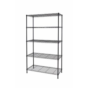 Estante de Aço Preta 5 Prateleiras Rack Aramado