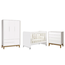 Ver imagem 2 de Quarto de Bebê Berço Evolution + Cômoda 4g + Guarda Roupa 3P Branco Classic