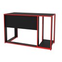 Ver imagem 3 de Mesa de Computador Solteiro Gamer Singapura Preto Vermelho Politorno