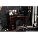 Ver imagem 4 de Mesa de Computador Solteiro Gamer Singapura Preto Vermelho Politorno