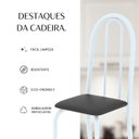 Ver mais imagens de Kit 6 Cadeiras Tubular 96x36x41 cm Iris B Branco/Preto Liso