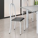Ver imagem 2 de Kit 6 Cadeiras Tubular 96x36x41 cm Iris B Branco/Preto Liso