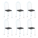 Ver imagem 1 de Kit 6 Cadeiras Tubular 96x36x41 cm Iris B Branco/Preto Liso