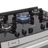 Fogao de Embutir 5 Bocas Venax Gaudi Platinum Vitreo Inox Gas Glp 127 V - 5