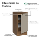 Ver imagem 7 de Balcão de Cozinha 40 cm 1 Porta Rustic/Crema Vik Madesa
