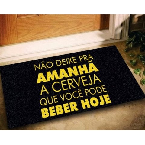 Tapete Capacho Vinil Divertido Frase - 60x40