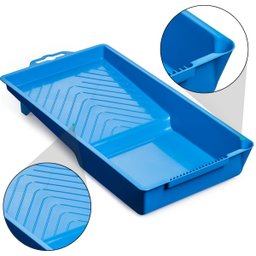 Bandeja para Pintura Pequena 250ml 15x29cm Plástica Azul Pad Minirolo Pincel | Atlas - 6