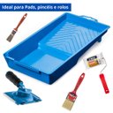 Ver imagem 7 de Bandeja para Pintura Pequena 250ml 15x29cm Plástica Azul Pad Minirolo Pincel | Atlas