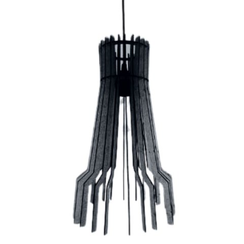 Luminária Teto tipo Pendente BANGKOK MDF - Completa - Cor: Preta
