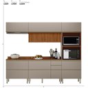 Ver imagem 3 de Cozinha Completa Modulada com Aéreo 5 Peças MDF Proença Bege/Nogueira/Nude Prime