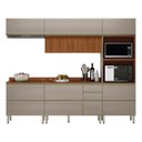 Ver imagem 2 de Cozinha Completa Modulada com Aéreo 5 Peças MDF Proença Bege/Nogueira/Nude Prime