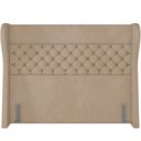 Ver mais imagens de Kit Cabeceira Cama Box Casal 195cm Madrid com Puff Recamier Santorini Veludo Bege