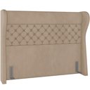 Ver imagem 2 de Kit Cabeceira Cama Box Casal 195cm Madrid com Puff Recamier Santorini Veludo Bege