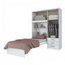 Ver imagem 2 de Guarda-Roupa Solteiro 4 Portas com Espelho e Cama Baú Happy Espresso Móveis