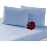 Jogo Lençol Cama Viúva Percal 4 Pcs 200 Fios - Azul - 1