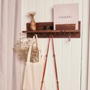 Ver imagem 2 de Cabideiro Organizador de Entrada com Porta Chaves e Prateleira Imbuia