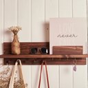 Ver imagem 1 de Cabideiro Organizador de Entrada com Porta Chaves e Prateleira Imbuia