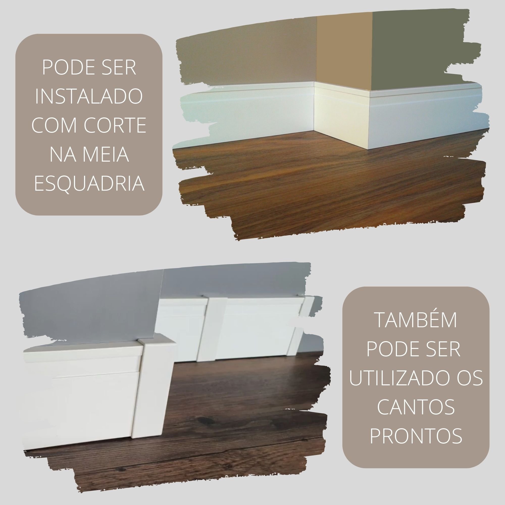 Rodapé de PVC 10 cm altura Frisado barra com 2 M cor PRETO - 3