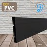 Rodapé de PVC 10 cm altura Frisado barra com 2 M cor PRETO - 1