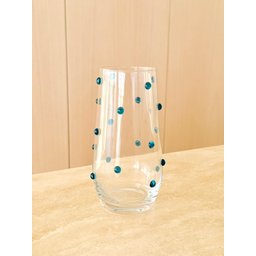 Copos Vidro Long Drink Decorados com Mini Gemas Verdes 550 Ml 2 Unidades - 1