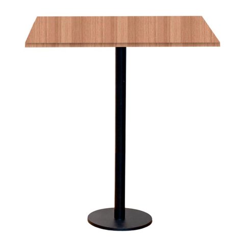 Mesa Pisa Beta Bistrô Fratini 107,50cm (a) Disco Redondo Preto Tampo Mdp Quadrado Noce Nat 80cm (l)