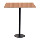 Ver imagem 1 de Mesa Pisa Beta Bistrô Fratini 107,50cm (a) Disco Redondo Preto Tampo Mdp Quadrado Noce Nat 80cm (l)