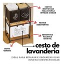 Ver imagem 4 de Cesto Lavanderia Triplo Roupa Suja 2 Andares 3 Divisorias