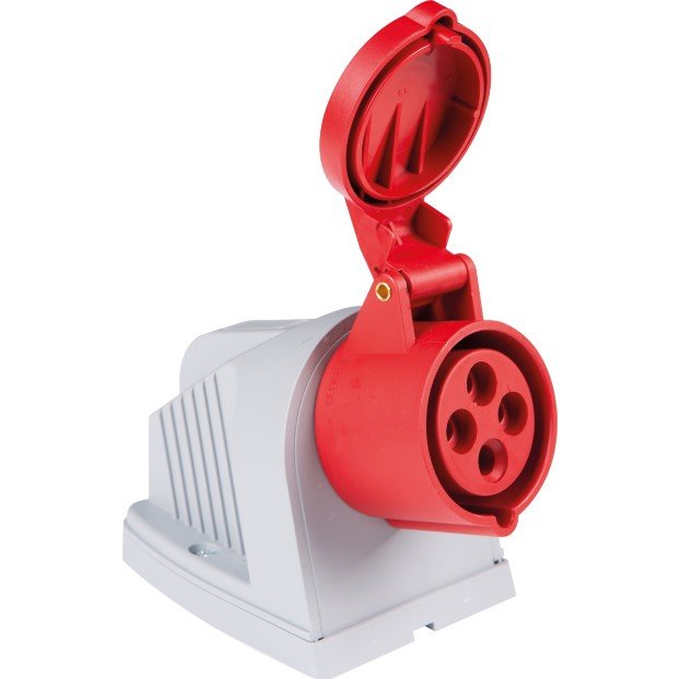 Tomada Ind Sobrepor Vermelho (steck) 32a 3p+t 380/415v 6h Tramontina Unico - 1