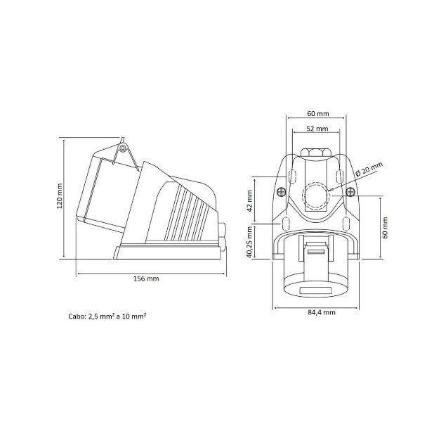 Tomada Ind Sobrepor Vermelho (steck) 32a 3p+t 380/415v 6h Tramontina Unico - 3