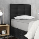 Ver imagem 2 de Cabeceira Estofada Cama Solteiro 90 cm Suede Preto