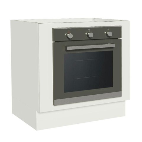 Balcão para Forno de Embutir 80 X 60 Cm sem Tampo Branco Agata, Glamy, Stella Madesa