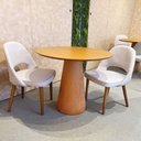 Ver imagem 1 de Mesa Cone 110cm Base Madeira Freijó Tampo Freijó Marrom