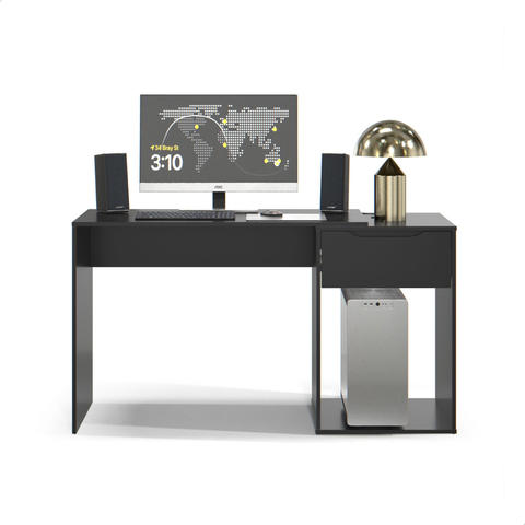 Escrivaninha com Gaveta para Trabalho Home Office Estudo Flow Ej Móveis Preto