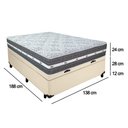 Ver imagem 3 de Cama Box Baú Casal Sintético + Colchão Anjos Black Graphite Molas Ensacadas 138x188x64cm Bege