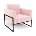 Ver imagem 4 de Sofá Namoradeira com 2 Poltronas Base Industrial Alta Preto Marisa Suede D03 - D’Rossi Rosa B