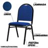 Cadeira Hoteleira Auditório Empilhável Linho M23 Azul - Mpozenato - 3