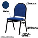 Ver imagem 3 de Cadeira Hoteleira Auditório Empilhável Linho M23 Azul - Mpozenato