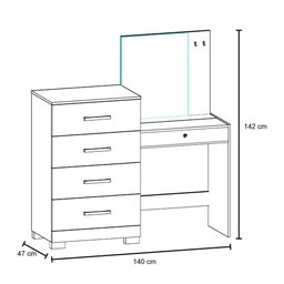 Cômoda Penteadeira 4 Gavetas com Espelho Gênova Branco - Moval - 4 Cômoda Penteadeira 4 Gavetas com Espelho Gênova Branco - Moval - 4