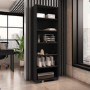 Ver imagem 3 de Estante Sevilha Preto Trama 188cm para Livros e Decoração Multiuso Aberta