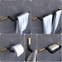 Ver imagem 1 de Kit Acessórios Para Banheiro Preto e Gold Empire 5 peças