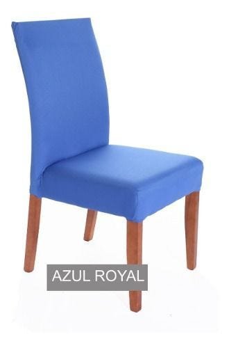 Kit 2 Capas De Cadeira Malha Gel Elástica Para Sala Cozinha - Azul-ROYAL - 1